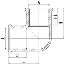 Coude en laiton femelle-femelle HS330-006