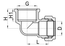 Coude femelle C×FI, HS100-006