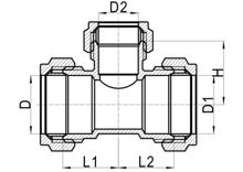 Té de réduction C×C×C, HS100-009