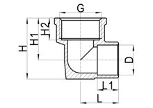 Coude de plaque murale C×FI, HS110-005