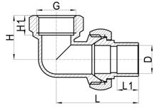 Raccord conique d'angle avec joint métallique C×FI, HS110-010