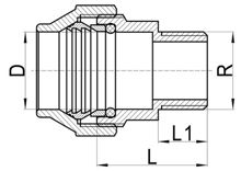 Coupleur droit mâle C×MI, HS130-003
