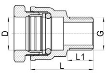 Coupleur droit mâle C×MI, HS150-003