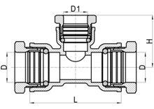 Té de réduction à compression C×C×C, HS150-015