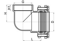 Coude femelle C×FI, HS160-005