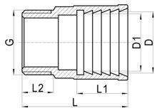 Coupleur droit mâle C×MI, HS180-002