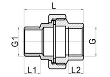 Union droite à joint PTFE M×F, HS190-057