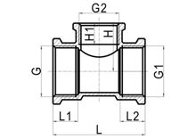 Té de réduction fileté (FFF), HS200-008