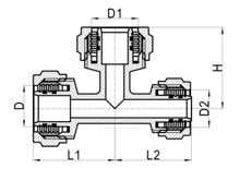 Té de réduction C×C×C, HS210-012