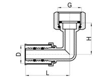 Coude avec écrou pivotant, HS220-015