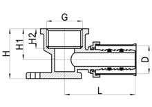 Coude de plaque murale C×FI, HS220-016