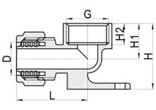 Coude de plaque murale C×FI, HS230-006