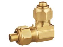 Coude à compression en laiton avec insert en laiton