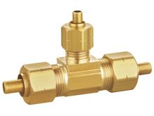 Té de réduction à compression à 3 extrémités avec insert en laiton, HS280-008