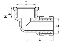 Coude femelle C×FI, HS300-005