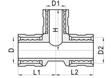 Té de réduction C×C×C, HS300-008